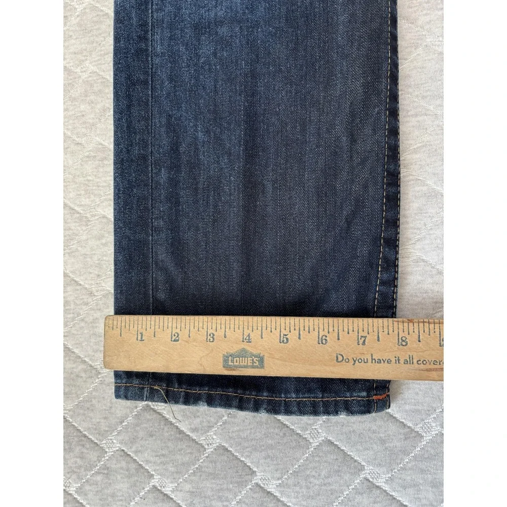True‎ Religion Jeans Mens 38 Blue Skinny Flap Pockets Horseshoe Stitching Denim
